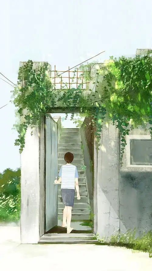 文艺手绘壁纸,给一片森林,我可以活成小仙女