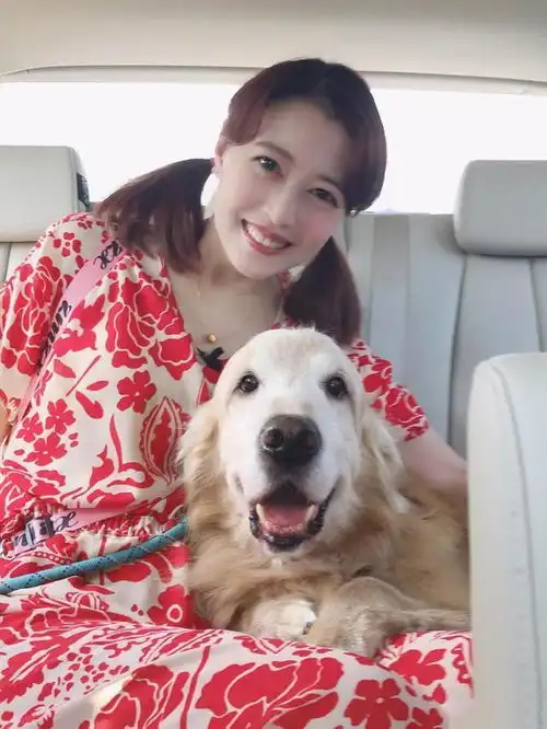 54岁周海媚打扮得还像18岁,一袭红印花裙,扎俩小辫儿更减龄