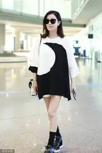 组图佘诗曼穿黑白裙装简约大方嘬吸管喝咖啡御姐秒变少女