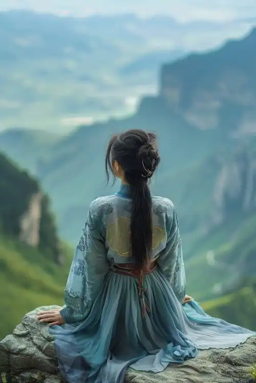 自然风景阳光女孩背影摄影图下载至来源处