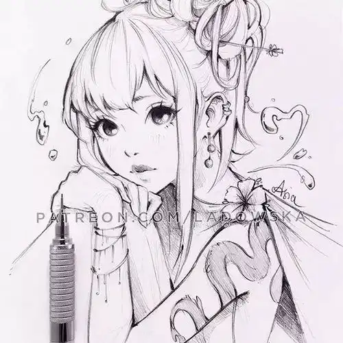 90后美女的小清新动漫手绘,不能错过
