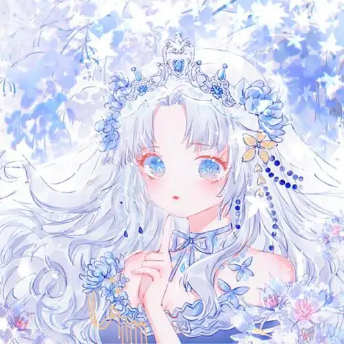 戴着王冠的绝美动漫女生头像