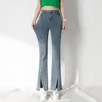 摩安珂女裤moco.摩安珂moco2023春季新品解构高腰怀旧洗水复古牛仔裤mbc1jen013直筒美式多少钱