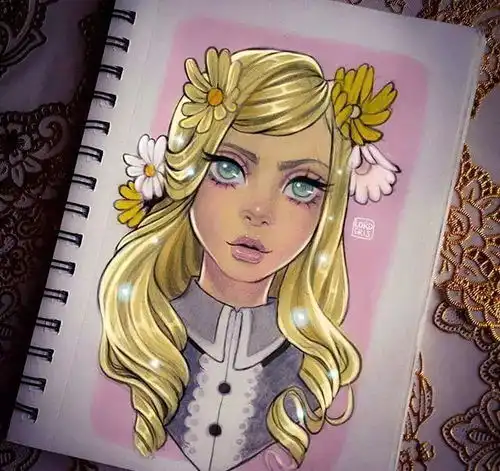 马克笔手绘美女插画插画风格的马克笔手绘美女头像快收藏起来