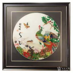 戴嘉林和鸣图景泰蓝珐琅画鉴赏,图片