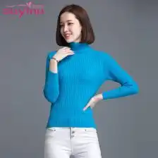 蓝色羊毛衫女套头