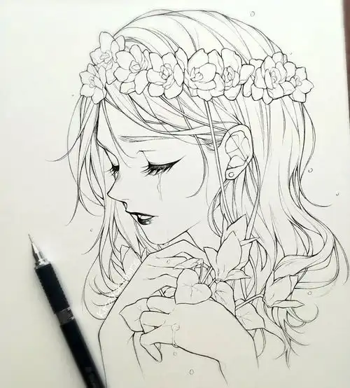 超多动漫女生手绘上色快来临摹