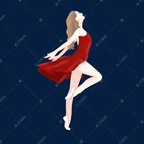 跳舞舞蹈班扁平风手绘女孩女人红裙素材图片免费下载千库网