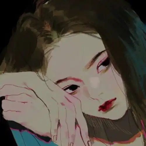 精致手绘风女头你的眼里有星星
