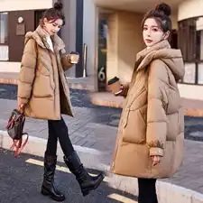 中长款羽绒服女2023冬季新款女装时尚白鸭绒面包服外套达标90绒