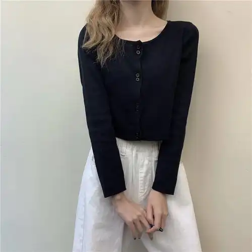 春夏2020新款韩版宽松外穿长袖防晒上衣短款针织开衫女小外套