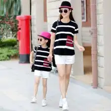 韩版女童全棉t恤亲子装