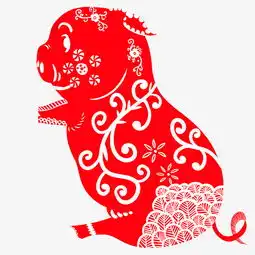 手绘中国风猪年剪纸窗花坐立的小猪猪图片素材其他格式下载动漫人物大全