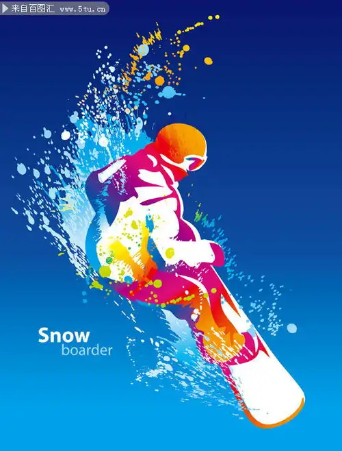 滑雪卡通图片素材