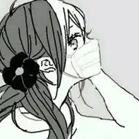 带口罩女生动漫头像,忧伤冷漠带口罩简约头像
