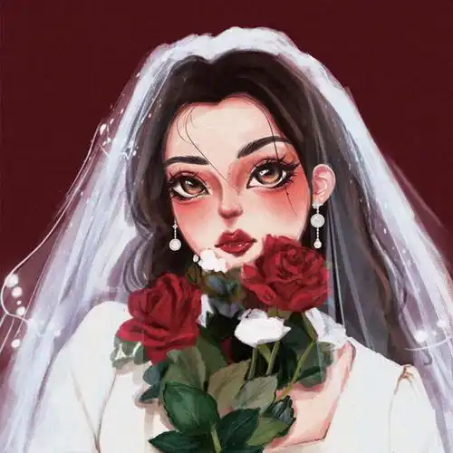 手绘文艺风女生头像,唯美治愈系