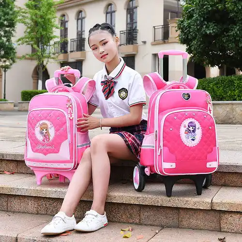 拉杆书包小学生女孩136年级六轮防侧翻可拆卸六轮爬楼梯书包女