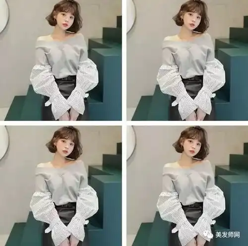 长脖短发