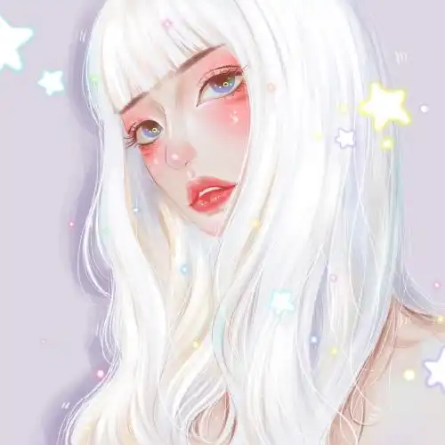 如何把素描线稿完美的进行上色附教程绘制白发气质美女