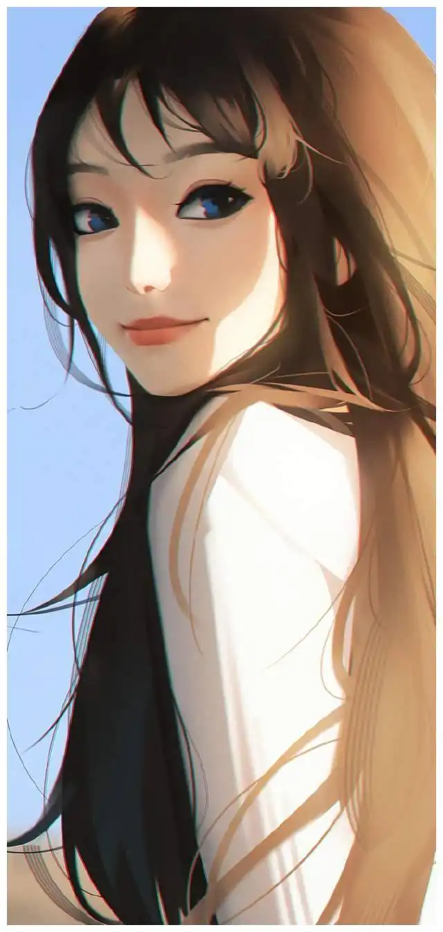 仙气女生插画壁纸,是光让少女惊艳了岁月