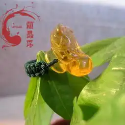 天然黄水晶貔貅戒指,招财哦
