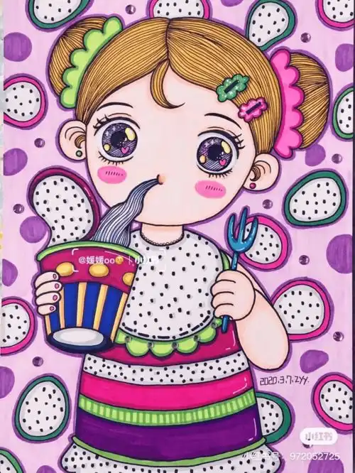 线描装饰这样画,也太好看了吧,几个小步骤就能画出精美作品