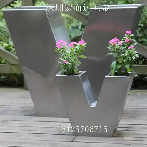 不锈钢花盆欧式风玫瑰金高桶自动吸水花盆花器定制-黄页88网