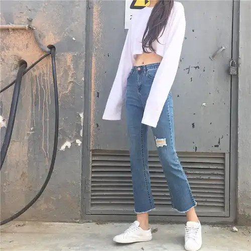 谁说一定要大长腿才显瘦牛仔裤才是女生必备款