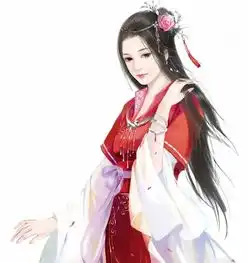 手绘红衣女子