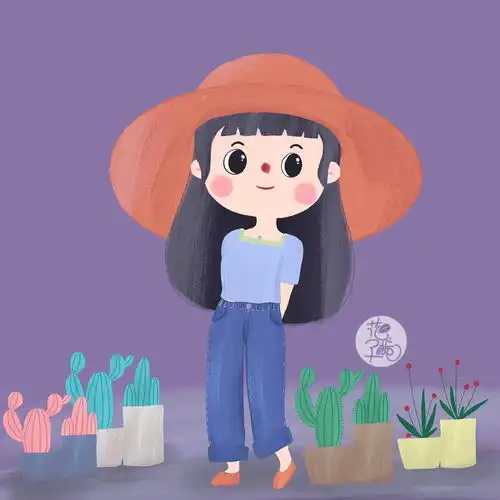 女生小可爱头像插画