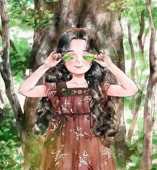 精致的深林女孩,画面美得让人向往