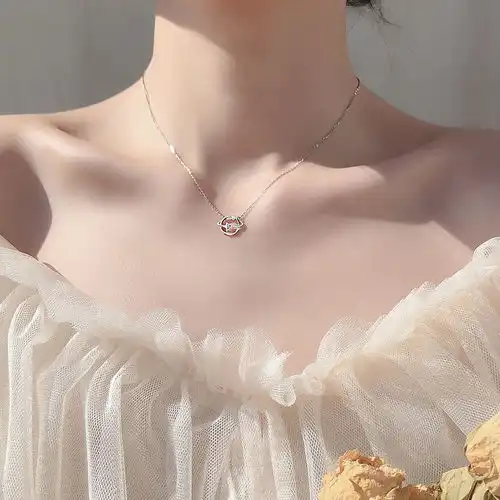 925纯银闪钻星球项链简约设计小众ins锁骨链女轻奢日韩版个性礼物