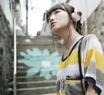 非主流女生头像戴耳机听音乐滴