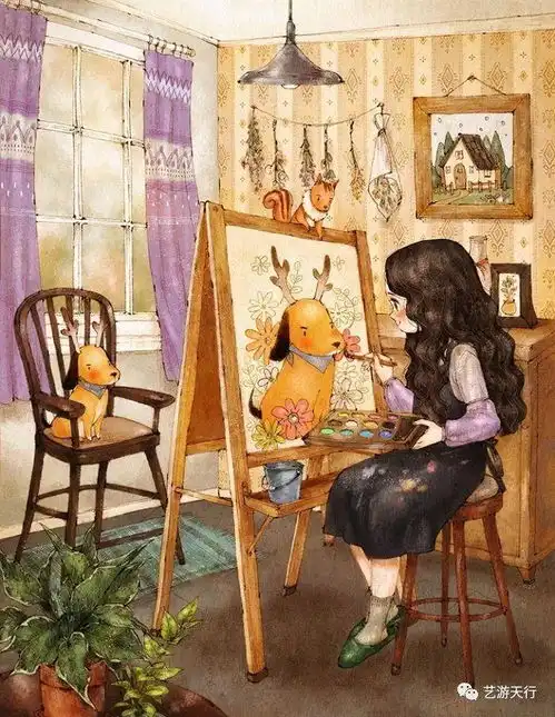 插画丨韩国插画师aeppol的森林女孩日记
