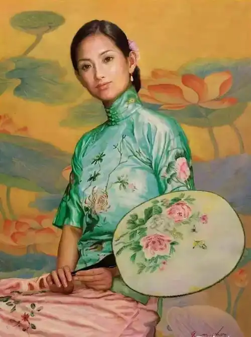 笔下佳人,在荷一方,美丽至极