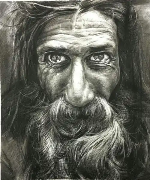 手绘黑白素描女生男生老人,别具风格的绘画艺术