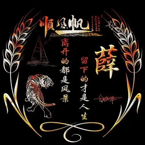 2022新款微信头像,姓氏头像,虎年一帆风顺励志签名头像,请查收