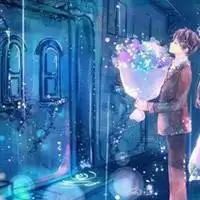 蓝色梦幻微信头像情侣专用一对微信头像图片大全