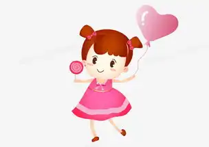 粉色可爱矢量手拿棒棒糖粉红气球矢量卡通儿童节马尾辫小女孩免扣元素png图片素材免费下载ai格式熊猫办公
