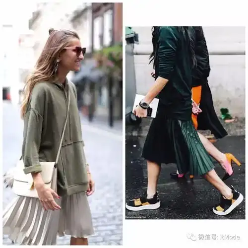 卫衣半裙早秋最火混搭套路,时髦又有女人味