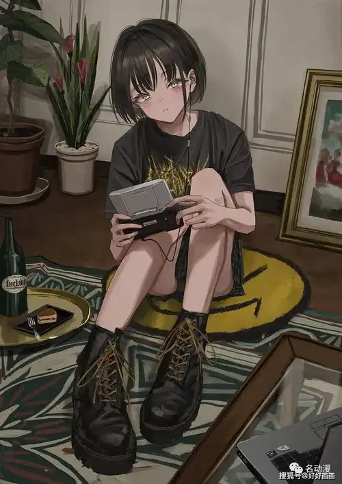 p站插画师仪式绘画的暗黑呆萌风少女插画作品欣赏