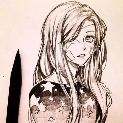 用自动铅笔画美女,画出来比照片还漂亮