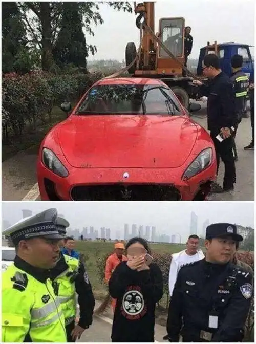 280万玛莎拉蒂冲进水塘报废,大众倒车上树,女司机都是怎么做的