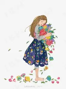 手绘女孩素材图片免费下载高清装饰图案png千库网图片编号3122756