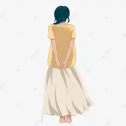 卡通背靠着手的女孩背影免扣图素材图片免费下载千库网