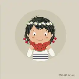 吃西瓜的女孩