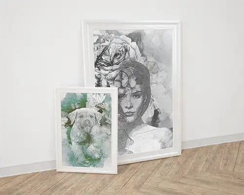 怎么用ps制作手绘黑白水墨插画效果