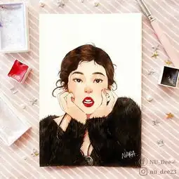 美女画师笔下水彩女生虽是画但让人怦然心动网友感觉要恋爱了