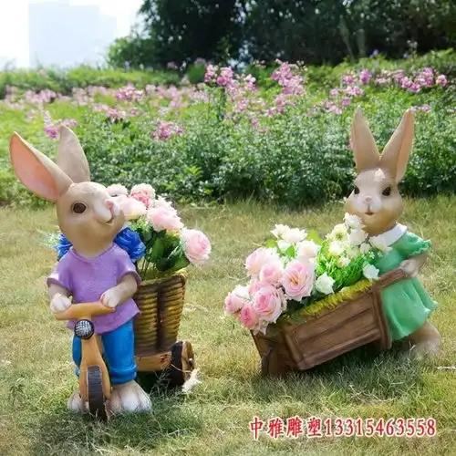 玻璃钢花盆造型雕塑江西玻璃钢花盆雕塑订制中雅雕塑