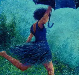 一个用手指画画的美女油画家,画风有多清奇